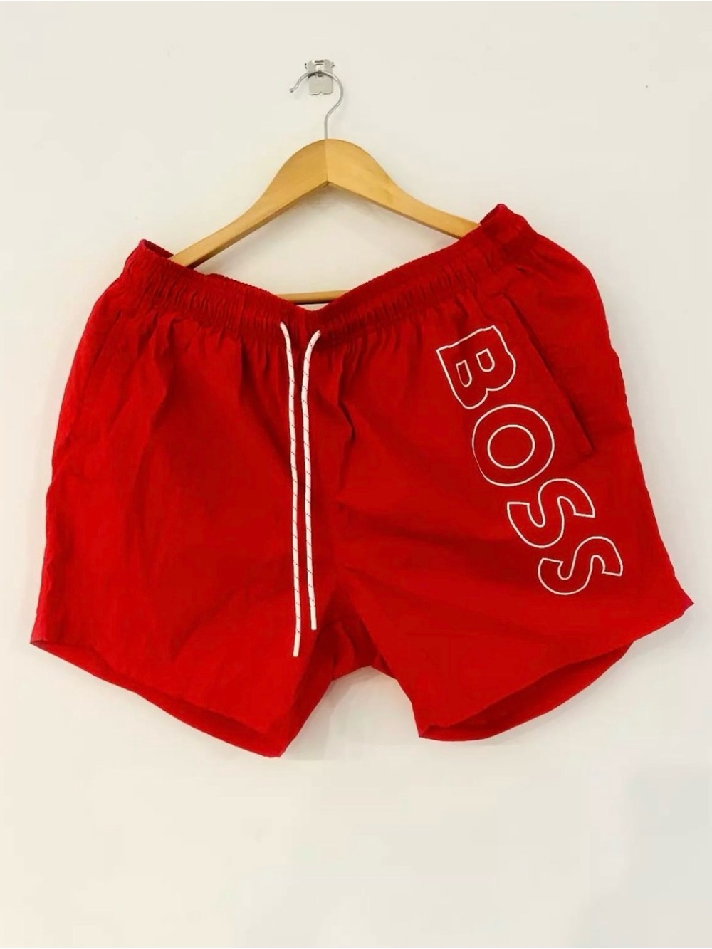 BOSS Men's Red Swim Shorts with Drawstring. XXL